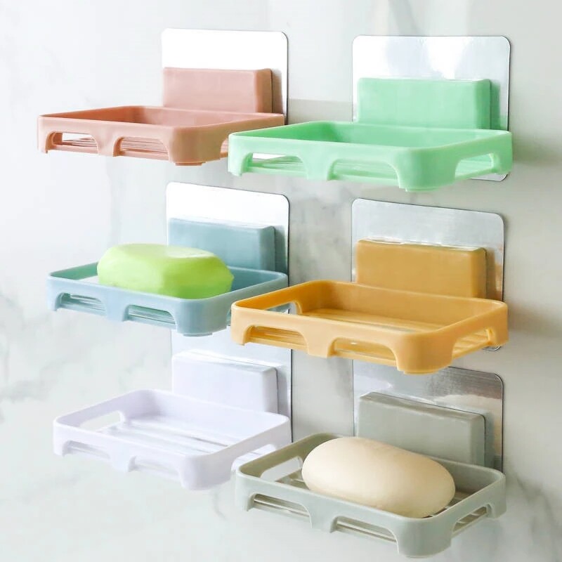 Simple Installation Seamless Paste Bathroom Soaps Box Wall-mounted Hook Soap Holder