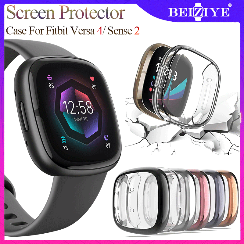 Vỏ bảo vệ màn hình Fitbit Versa 4 TPU Bảo vệ toàn diện Vỏ silicone Fitbit Sense 2 Phụ kiện đồng hồ thông minh