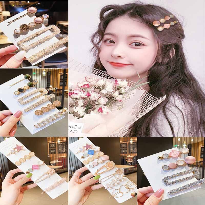 Side Hairpin Headdress Hair Clip Japanese and Korean Popular INS Style Hair Grip 2021 New Hair Barrettes Side Clip Banger Female Women Girl Hair Catch Small Clip Fashion Headwear