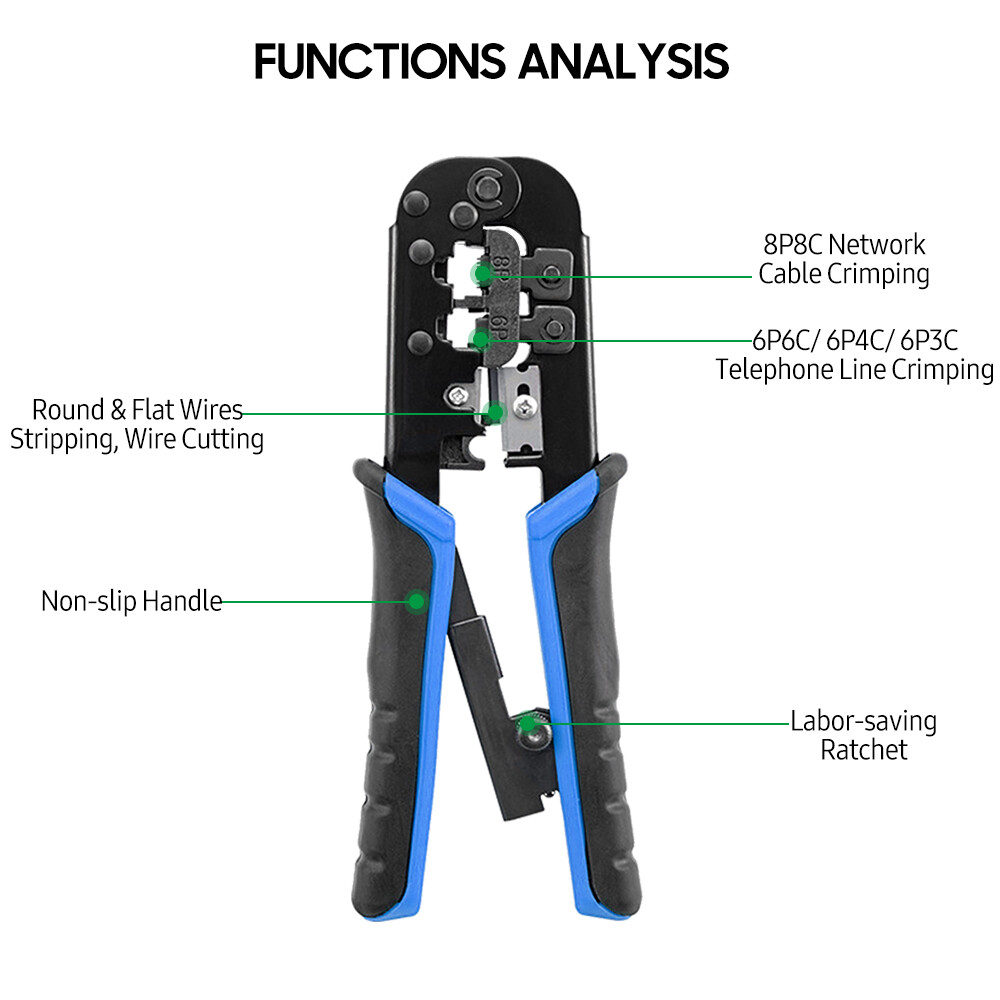 Smart Sensor Dụng Cụ Uốn Dây Điện Đa Năng 3 Trong 1 Dụng Cụ Cắt Kìm Tuốt Dây Điện, Dụng Cụ Uốn Dây Điện Thoại Đường Dây Mạng 8P 6P Dụng Cụ Cầm Tay Thợ Điện Cắt Tuốt Dây Điện