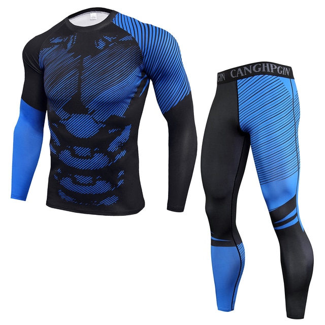 Mens Compression Suit Gym Tights Training Gym Sportswear Men Workout Jogging Suit Sports Set Running Rashguard Tracksuit Men