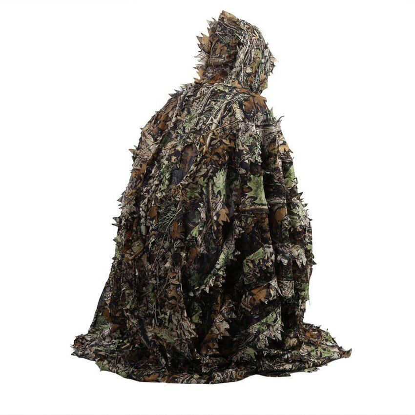 FAITH 3D Leaves Camouflage Poncho Cloak Stealth Suits Outdoor Woodland CS Clothing