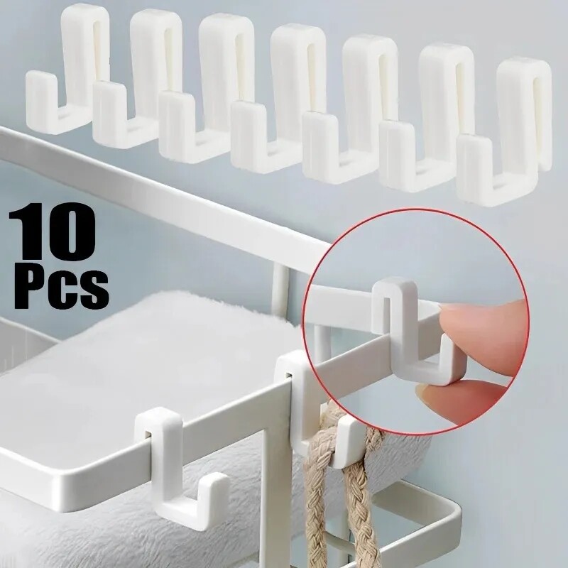 5/10 chiếc móc nhỏ hình chữ S giỏ đựng đồ gia dụng bằng nhựa đa năng khóa móc nhà bếp và phòng tắm móc treo bên