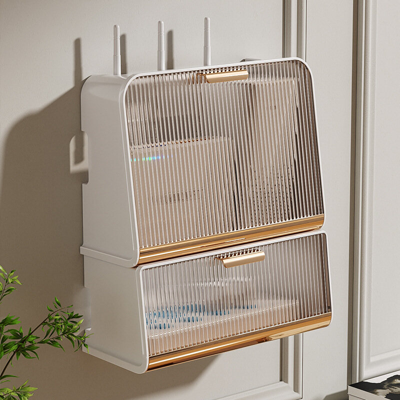 XINLANYASHE cable management box cable storage box Wall-mounted wireless storage box PVC shelf plug hanging wire storage cabinet power socket router storage box router storage power socket storage box power socket storage router storage device Power socke