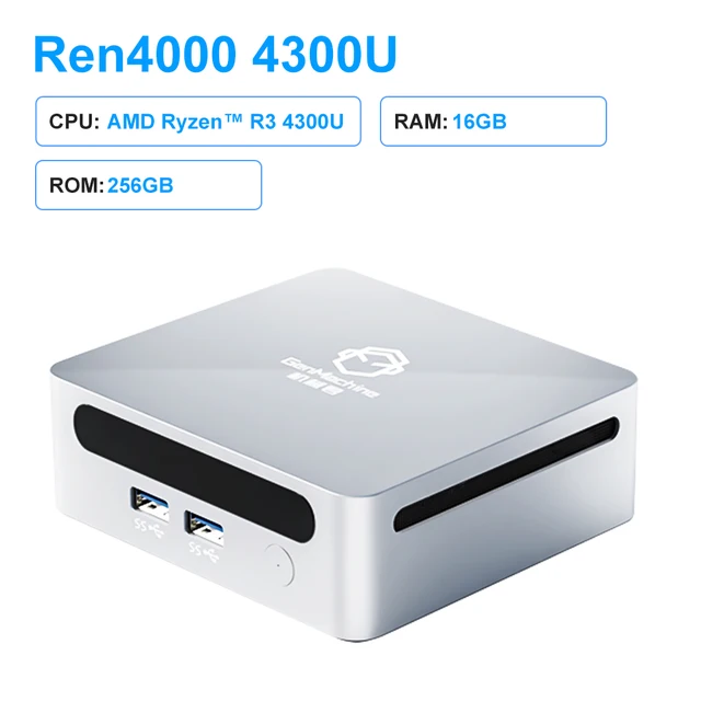GenMachine Ren3000 3750H Mini PC AMD Ryzen 7 3750H NUC NVME SSD DDR4 HDMI  DP 4K
