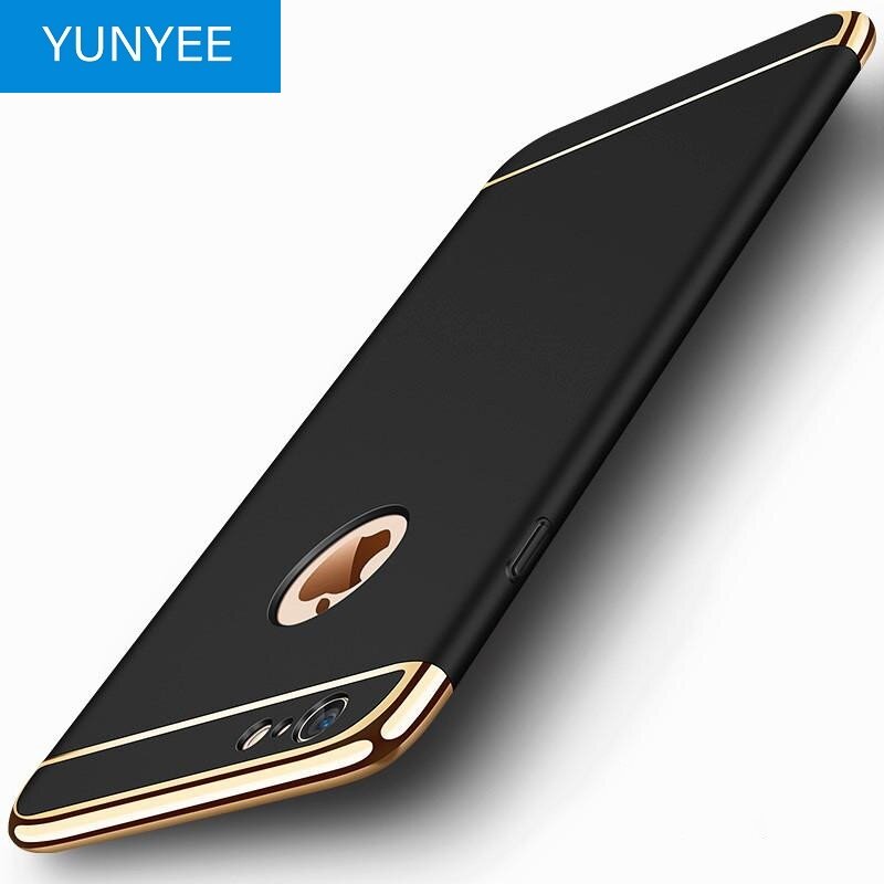 Yunyee for iphone 12 pro max iphone 11 pro max iphone 6 plus phone case, iphone 6s plus phone case, iphone 6/6s 7 8 7plus 8plus x xs xr xs max 5 5s se phone case ,3 in 1 luxury gold hard case back cover coverage removable casing