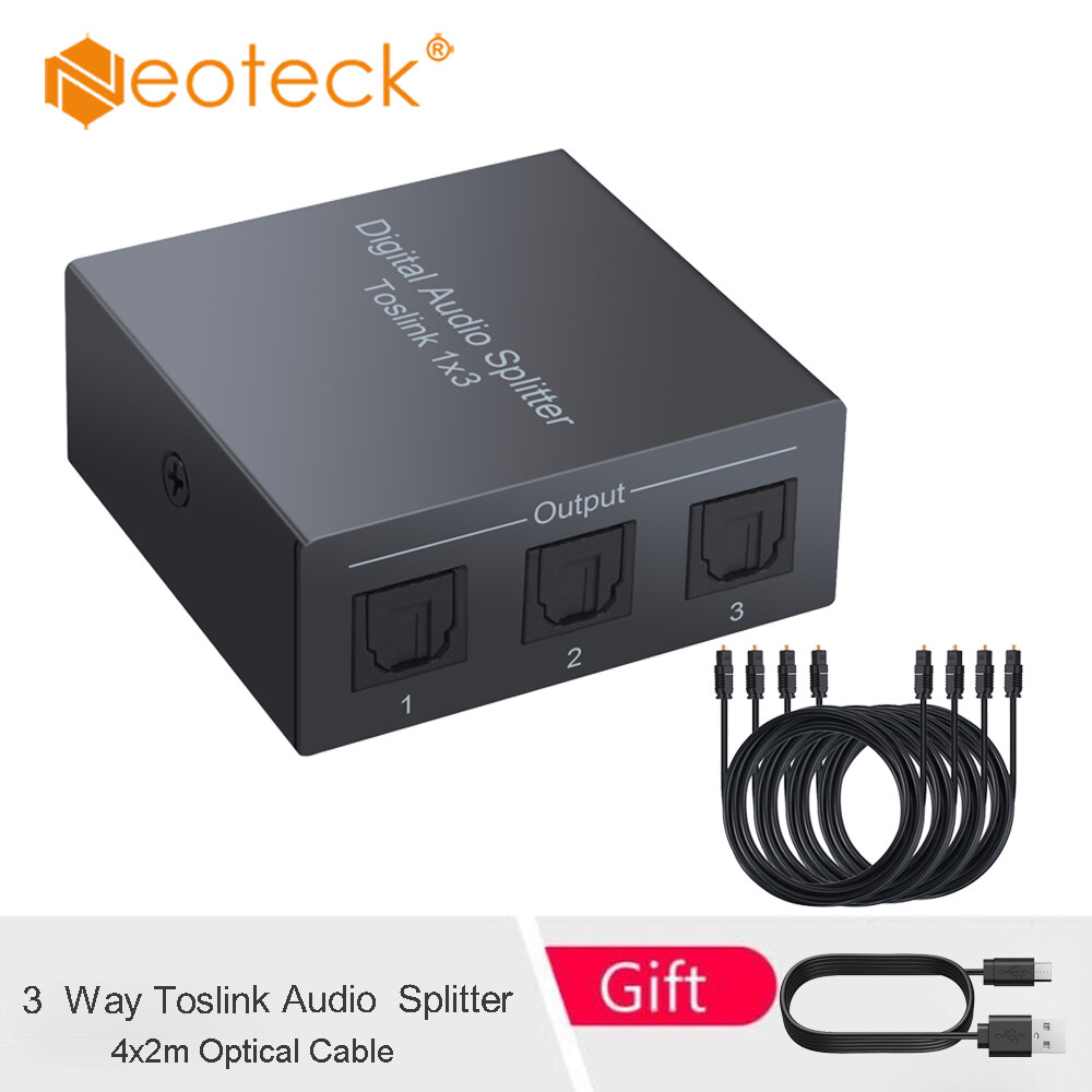 Toslink SPDIF Optical fiber Audio Splitter 3Ports 1x3 Switch Box Hub adapter Ws 