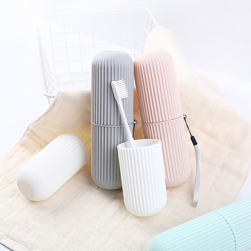 Toothbrush storage box round plastic portable toothpaste box household storage box travel toothbrush box