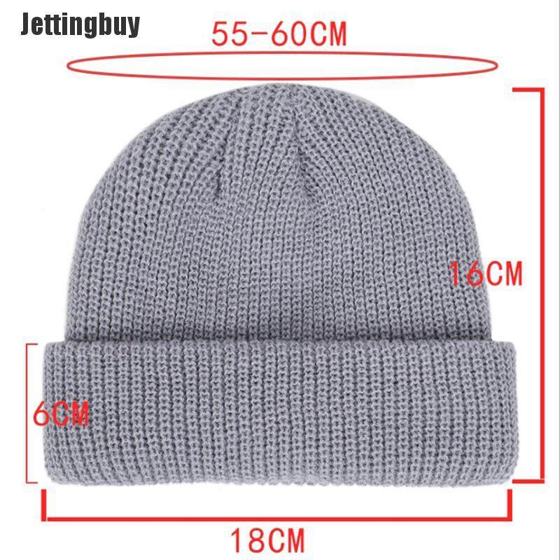 [Jettingbuy] Mũ Beanie Nam Nữ Unisex Mũ Ngư Dân Trượt Tuyết Mùa Đông Có Gân Ấm Áp