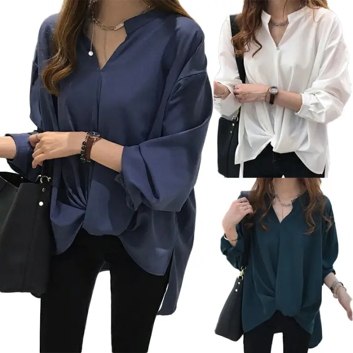 M-4XL Korean Style Plus Size v-neck 