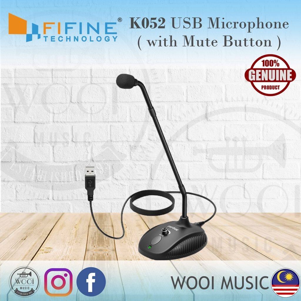 Fifine K052 USB PC Computer Microphone (Mute Button/Volume Dial/Led