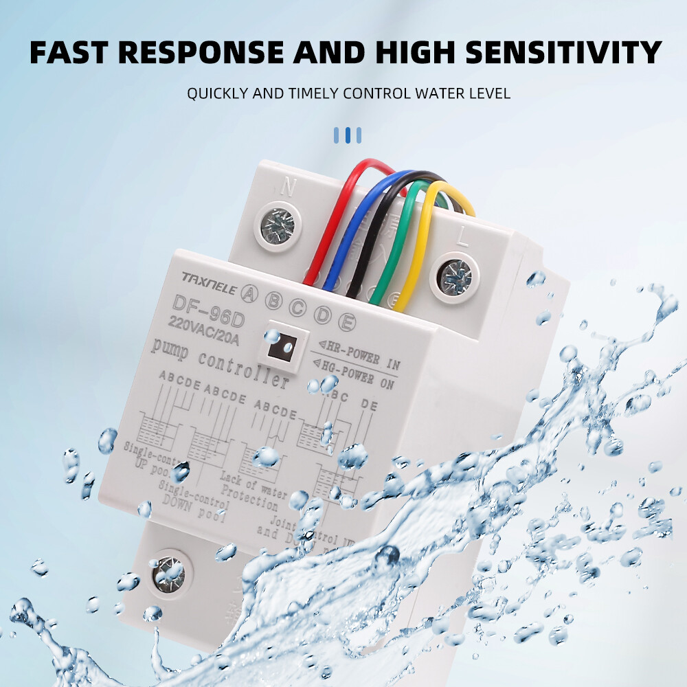 DF-96DK Automatic Water Level Controller Switch 20A 220V Water tank Liquid Level Detection Sensor Water Pump Controller