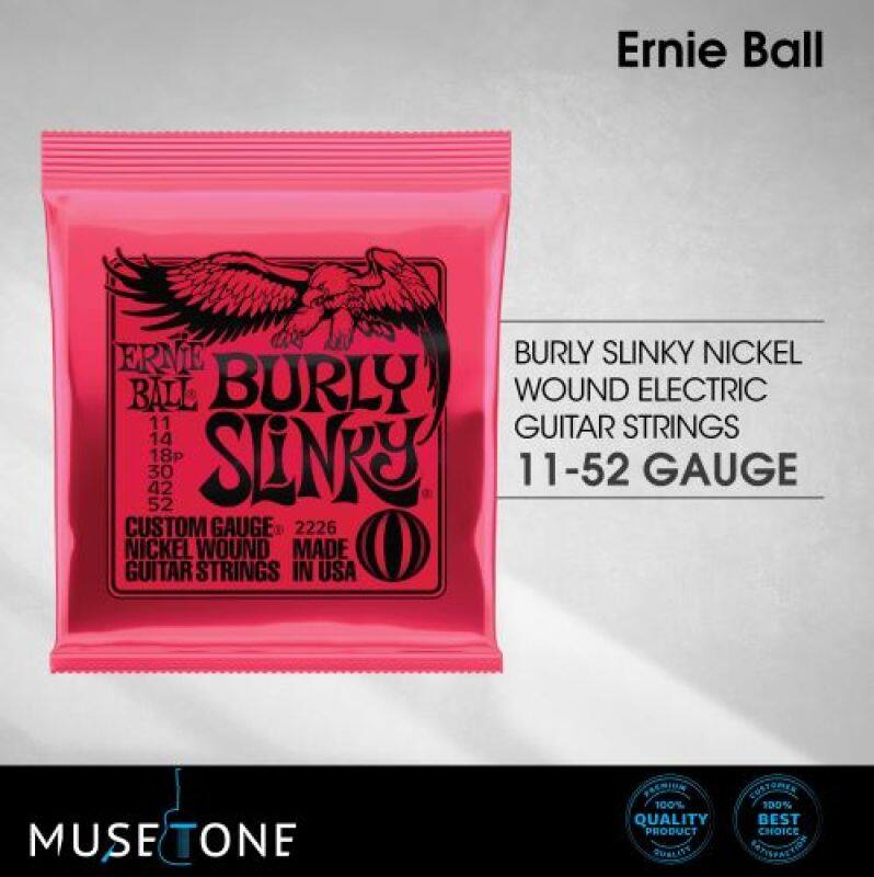 Ernie Ball 2226 Burly Slinky Nickel Wound Electric Guitar Strings 11-52 Malaysia