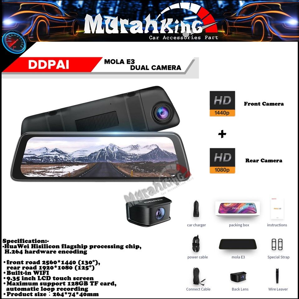 Rear Camera Ddpai Mola E3 Buy Online DDPAI Mola E3 Rearview Mirror