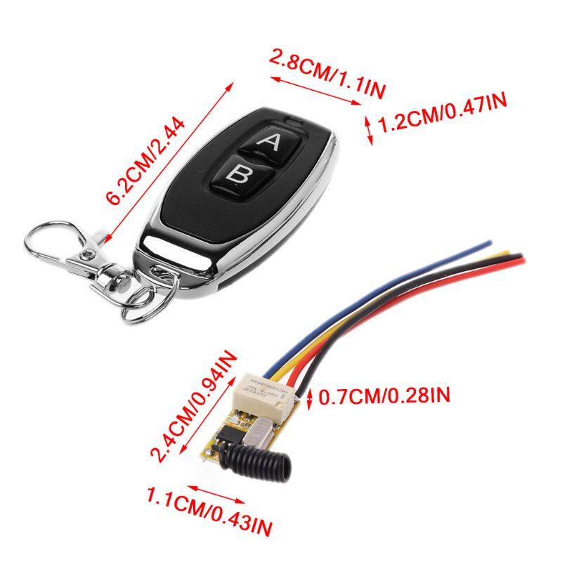 RF 2CH Mini Remote Control Switch Waterproof 12V DC3.7V to 24V Universal Relay Transmitter 433MHz Receiver Module Home Office