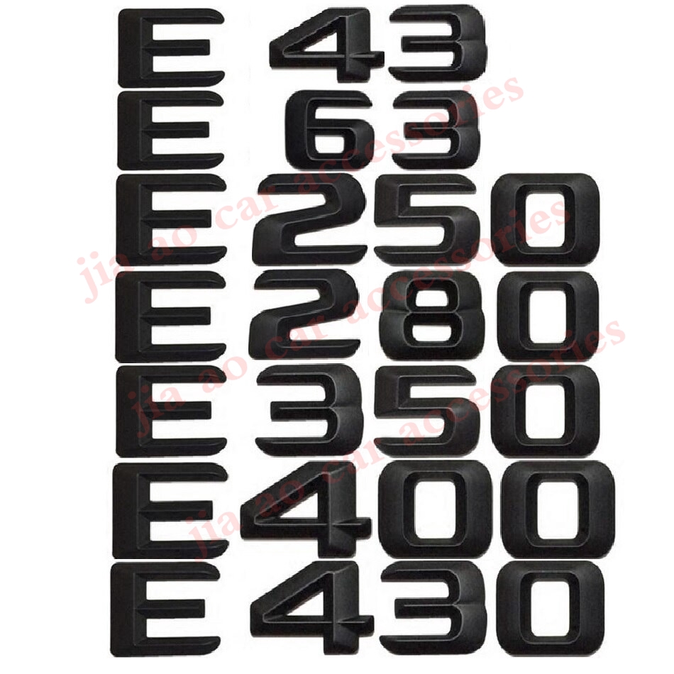 How New 3D Matt Black W212 213 Car Emblem E350 E320 E250 E300 E220 E200 E280 E63 E CLA  Badge Sticker Logo For Mercedes Benz AMG DD6