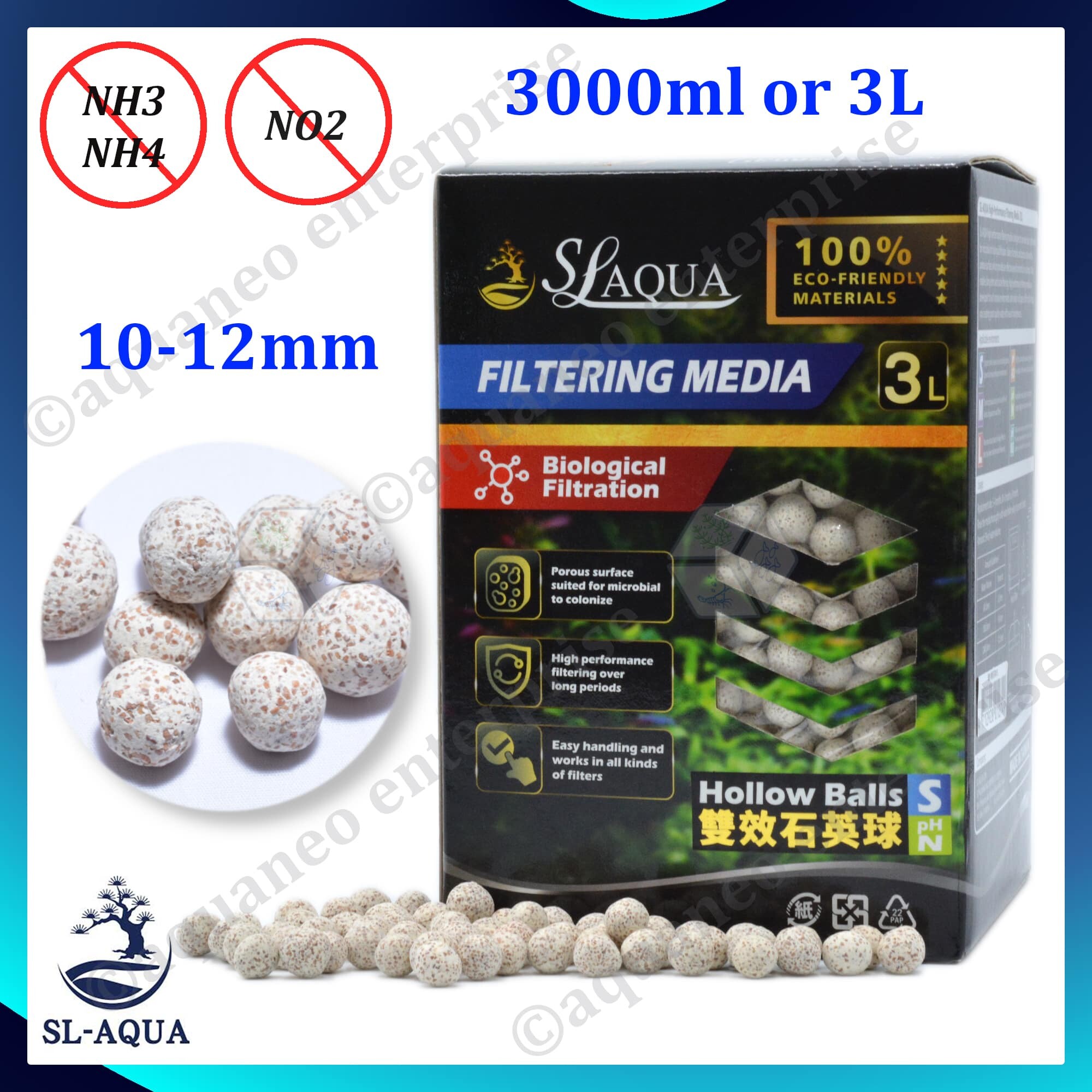 SL Aqua Hollow Ball Bio Filter Media 3L bio filter media aquarium bio