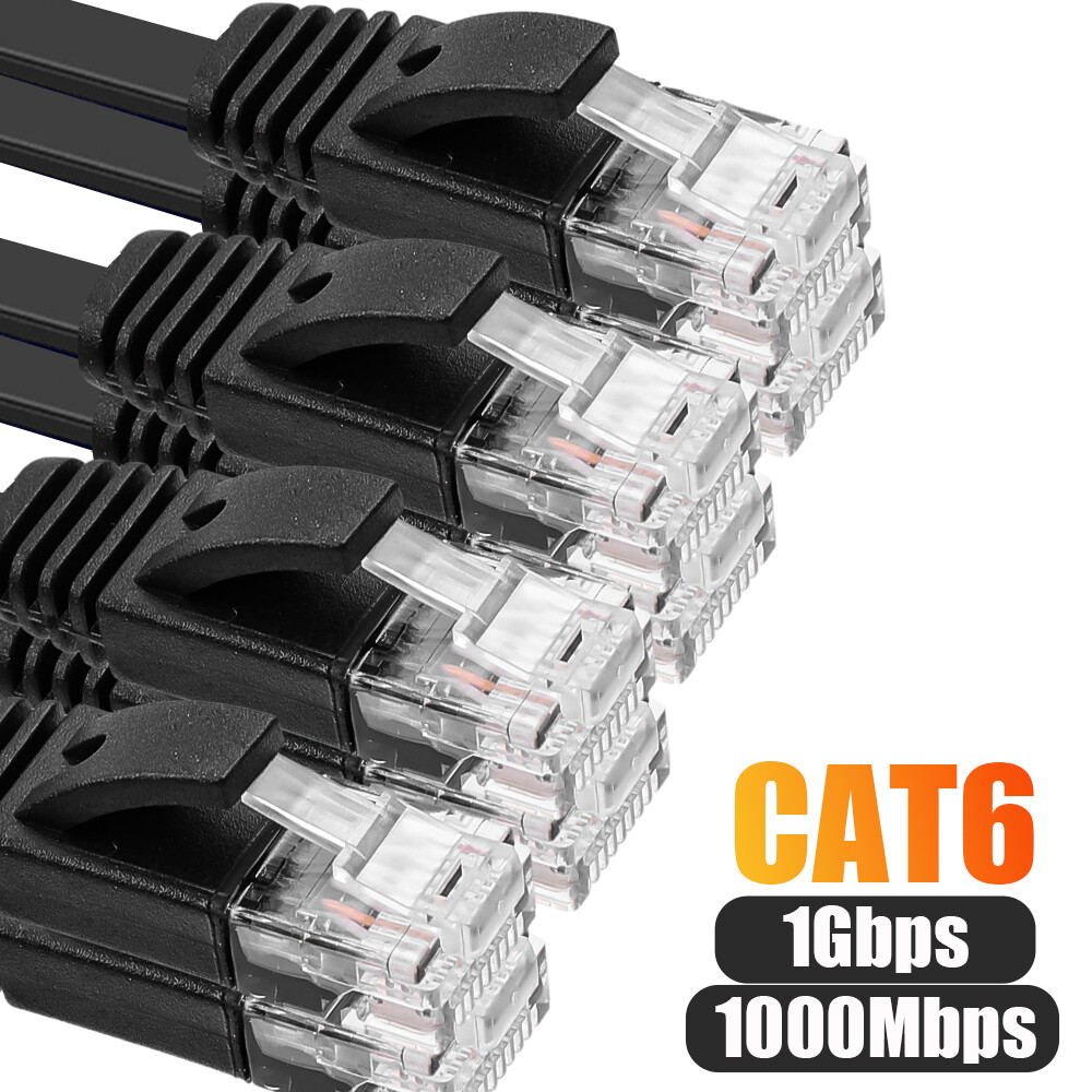 Category 6 Gigabit Flat Network Cable Invisible Ultra-thin Network Cable for High-speed Transmission By TV Box for Home Use
