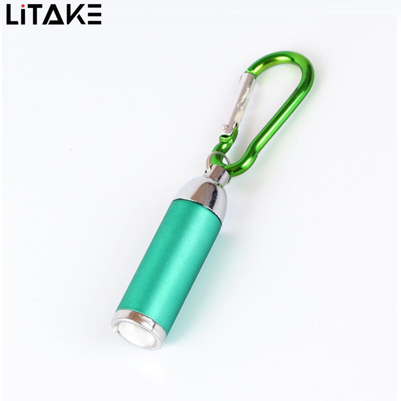 Led Zoom Mini Flashlight Telescopic Strong Light Torch With Keychain Pendant Creative Mountaineering Buckle Gift