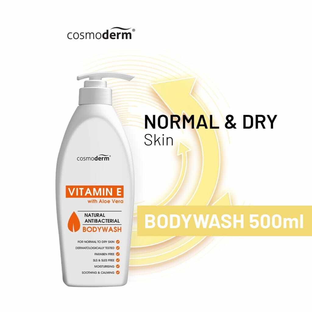COSMODERM VITAMIN E BODY WASH 500mL [EXP 12/2026] Lazada