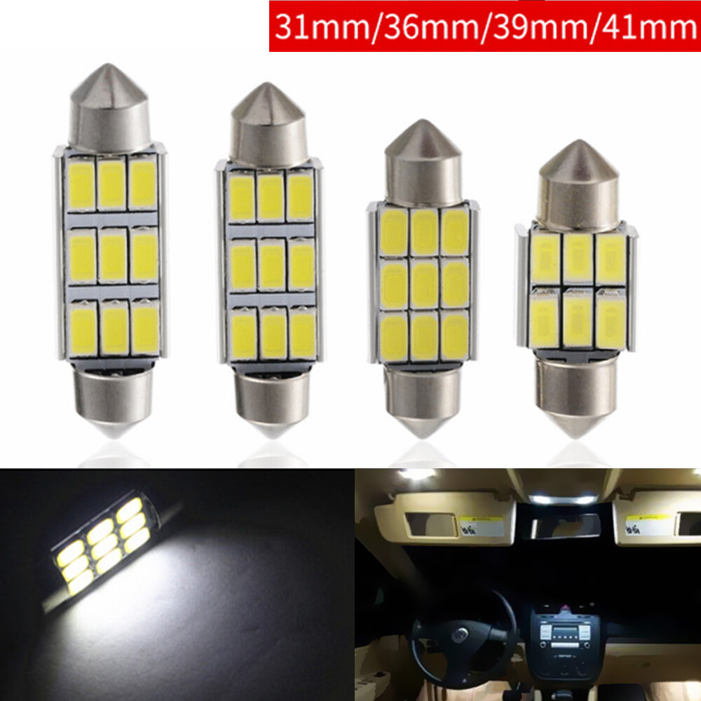 2pcs c5w car interior light white 12v smd 5630 led dome reading license plate lamp 31mm/36mm/39mm/41mm