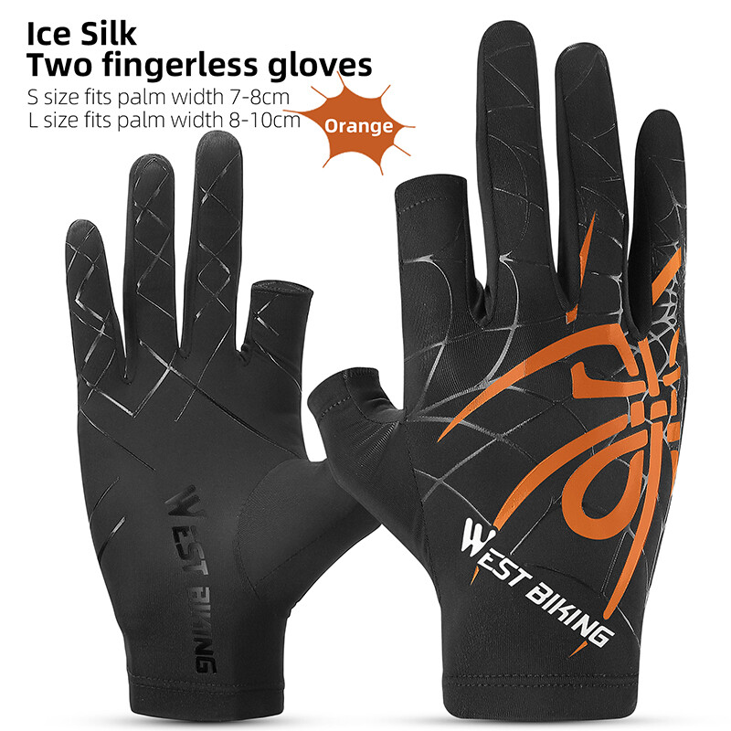 WEST BIKING Cycling Bike Gloves Summer Ice Silk Two Fingerless