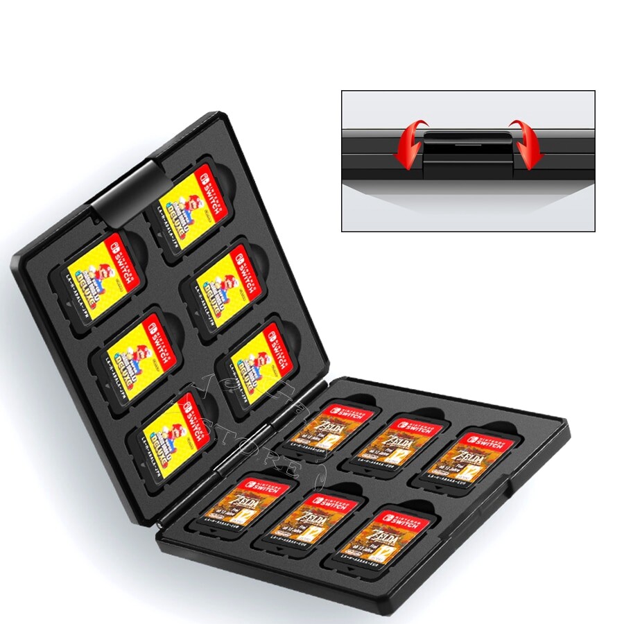 Nitendo Hộp Chuyển Đổi Túi Đựng Đồ Uống Hộp Đựng Thẻ Trò Chơi NS 12 Phụ Kiện Trò Chơi NS Switch
