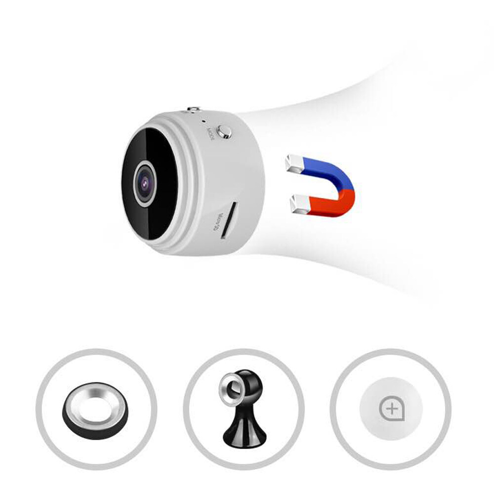 Camera Phát Hiện Chuyển Động WIFIS Mini Máy Ảnh Kim Loại Di Động Ngoài Trời, Camera Ghi Hình Vòng 1080P Tầm Nhìn Ban Đêm Trọng Lượng Nhẹ Có Giá Đỡ