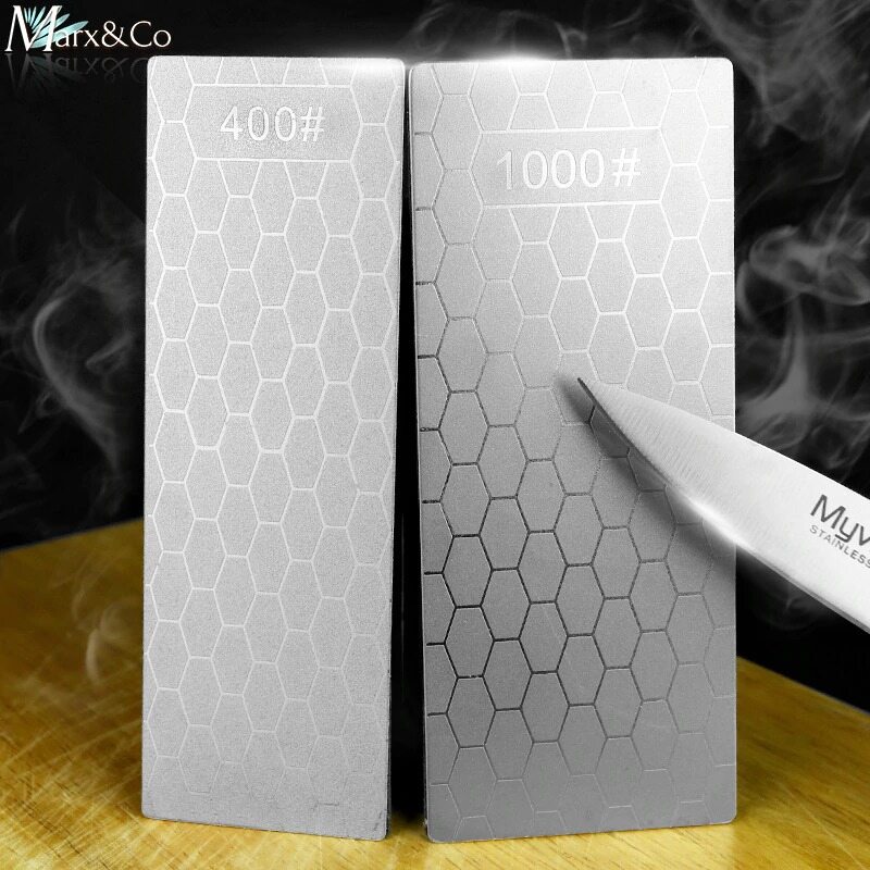【100% Original】Diamond K-nife Sharpening Stone Mesh 400# 1000#  Sharpener Ultra-thin Honeycomb Surface Whetstone Kitchen Grindstone Tool Set