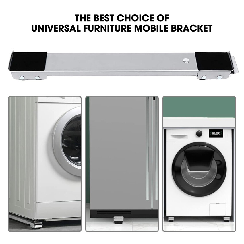 1 Pair Of Washing Machine Refrigerator Base Adjustable Movable Base Bracket