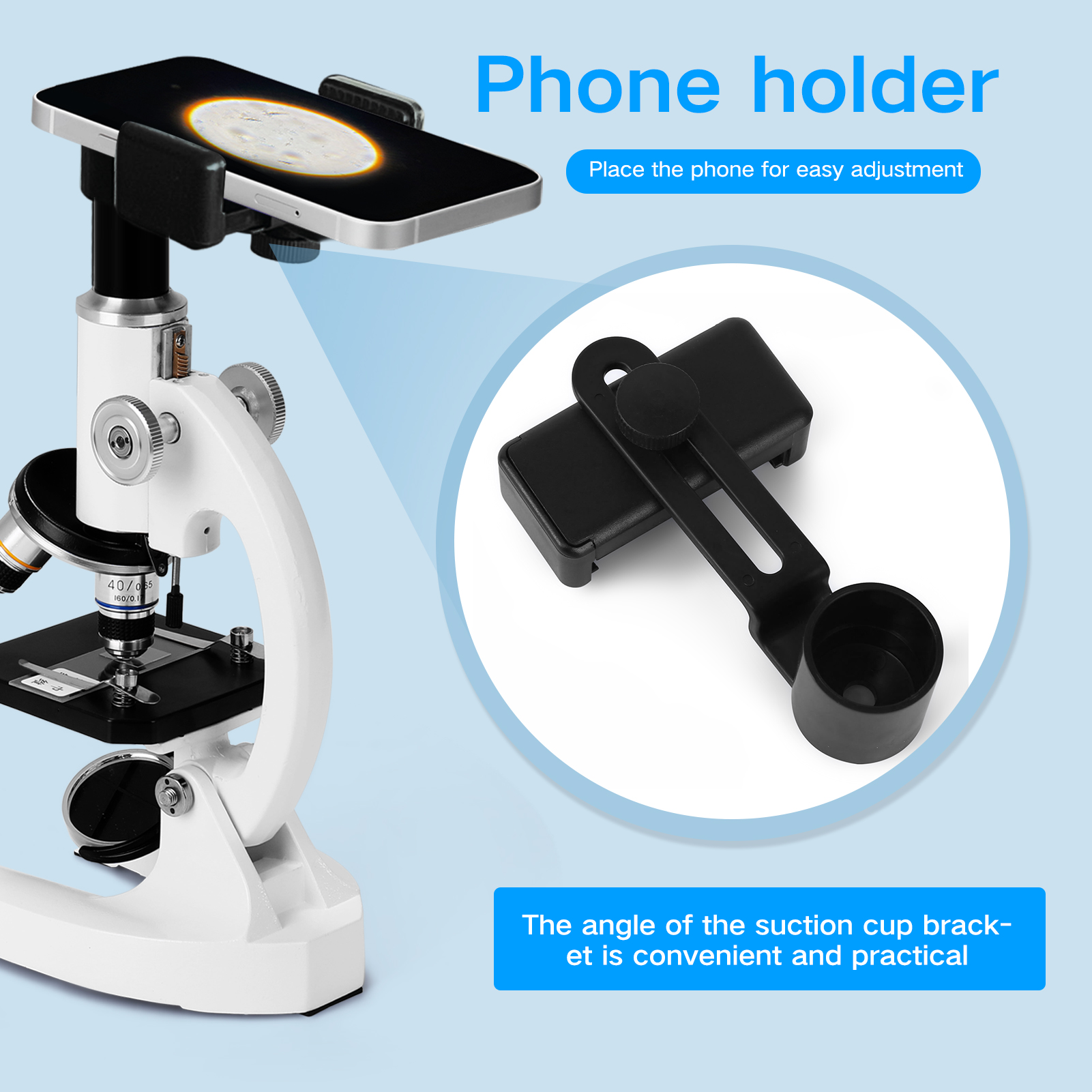 KKmoon Kính Hiển Vi Quang Học Một Mắt 64X-2400X Kính Hiển Vi Giảng Dạy Sinh Học Thí Nghiệm Khoa Học Cho Trẻ Tiểu Học Quà Tặng Sinh Nhật Cho Trẻ Em