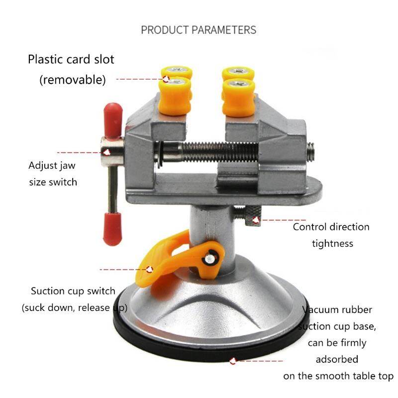 Adjustable Fixed Electric Small Table Bench Vise 360 ° Rotatable Grinder Rotary Hand Drill Suction Cup Fixed Frame Mini