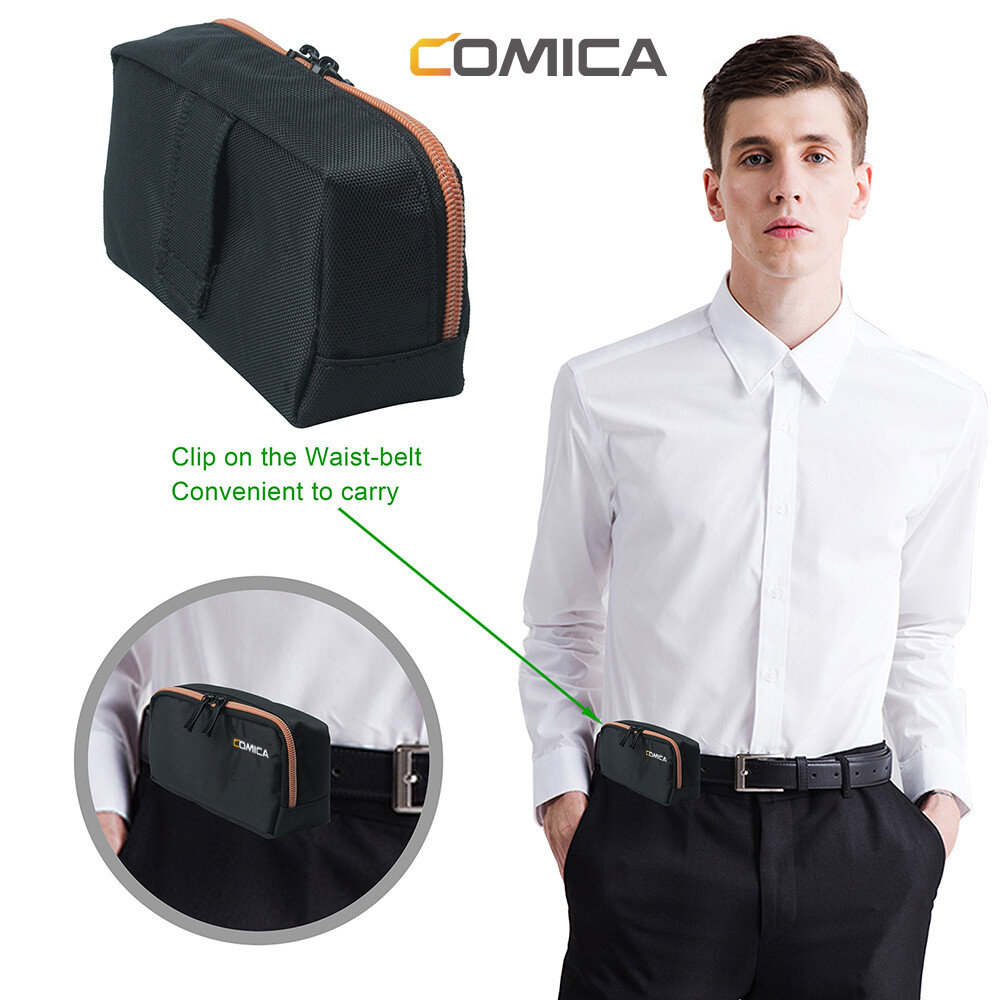 Comica CVM-D02B Dual-head Wired Lapel Microphone Lavalier Condenser Microphone Omnidirectional Double Lav Mic for Phone Camera Gopro(3.5mm TRS)