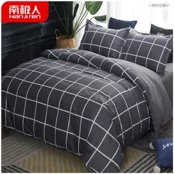 4 Pcs Luxury Comforter Bedding Sets Geometric Pattern Bed Linen