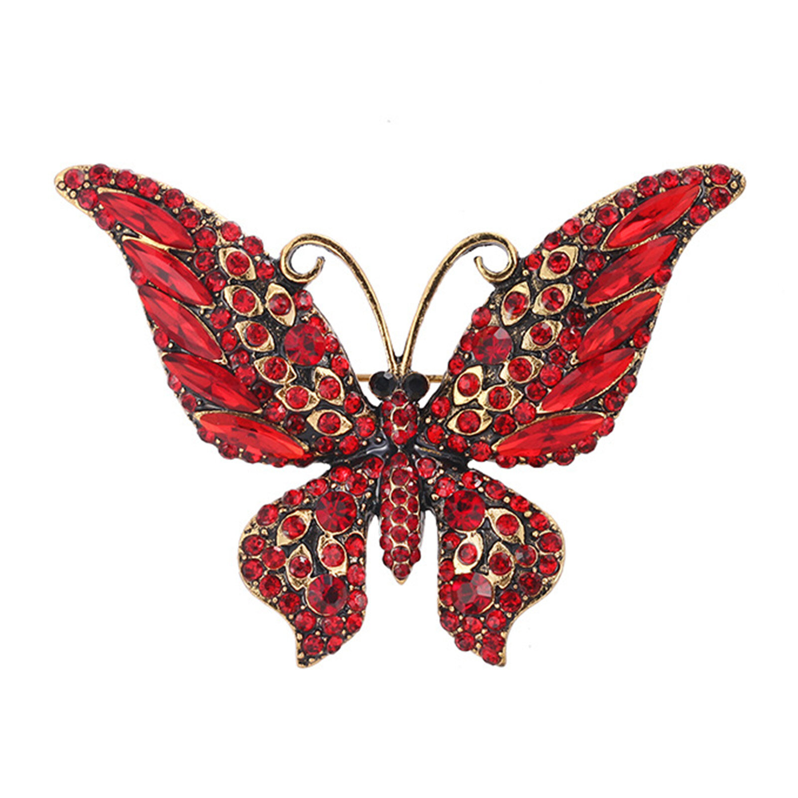 Butterflies Shape Large Lapel Pin Christmas Rhinestone Shiny Brooch Pin Scarf Clip