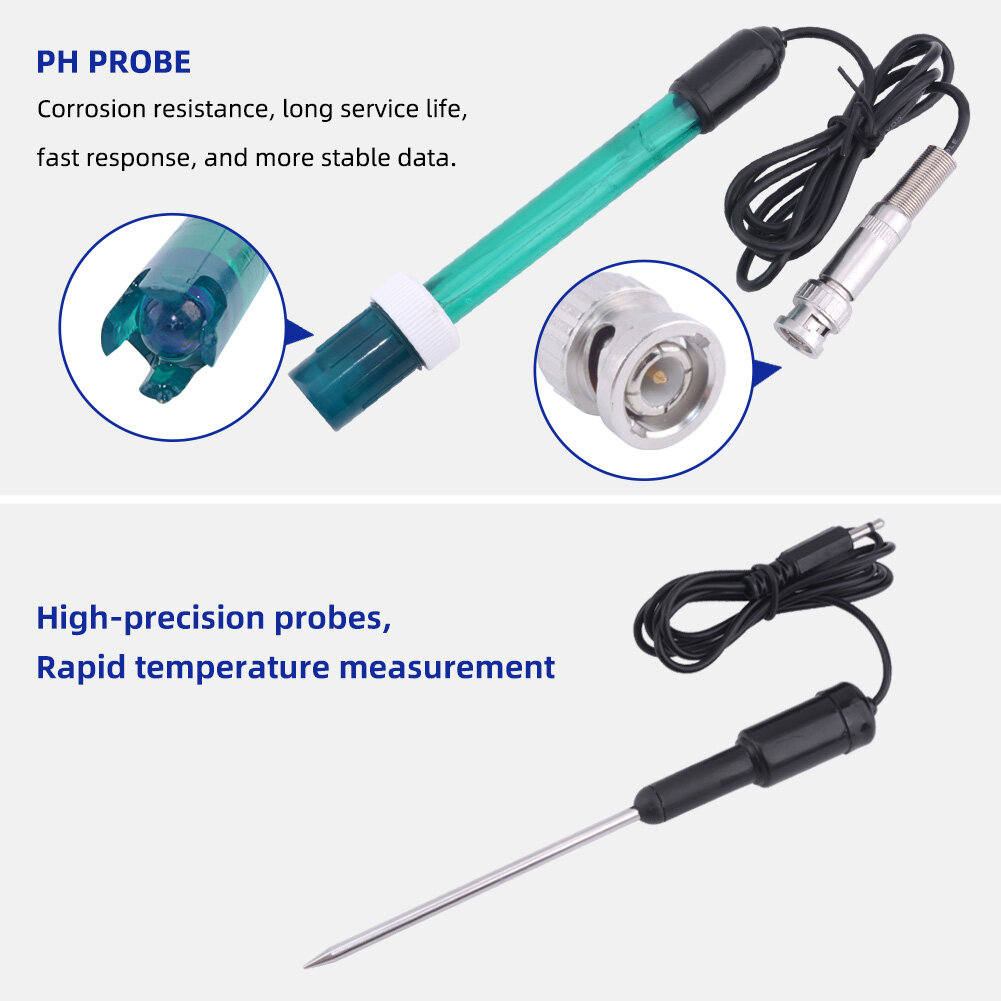 RCYAGO Máy Đo Độ Axit Để Bàn PHS-3C Máy Kiểm Tra Độ PH Kỹ Thuật Số 2 Trong 1 PH/Nhiệt Độ Máy Phân Tích Chất Lượng Nước Trong Phòng Thí Nghiệm Hiệu Chuẩn Tự Động