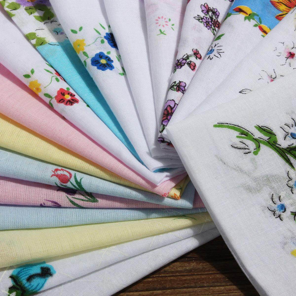 Bộ 50 Khác Nhau Hoa Khăn Tay Vintage Hankies Hoa Nữ Cotton Phong Cách