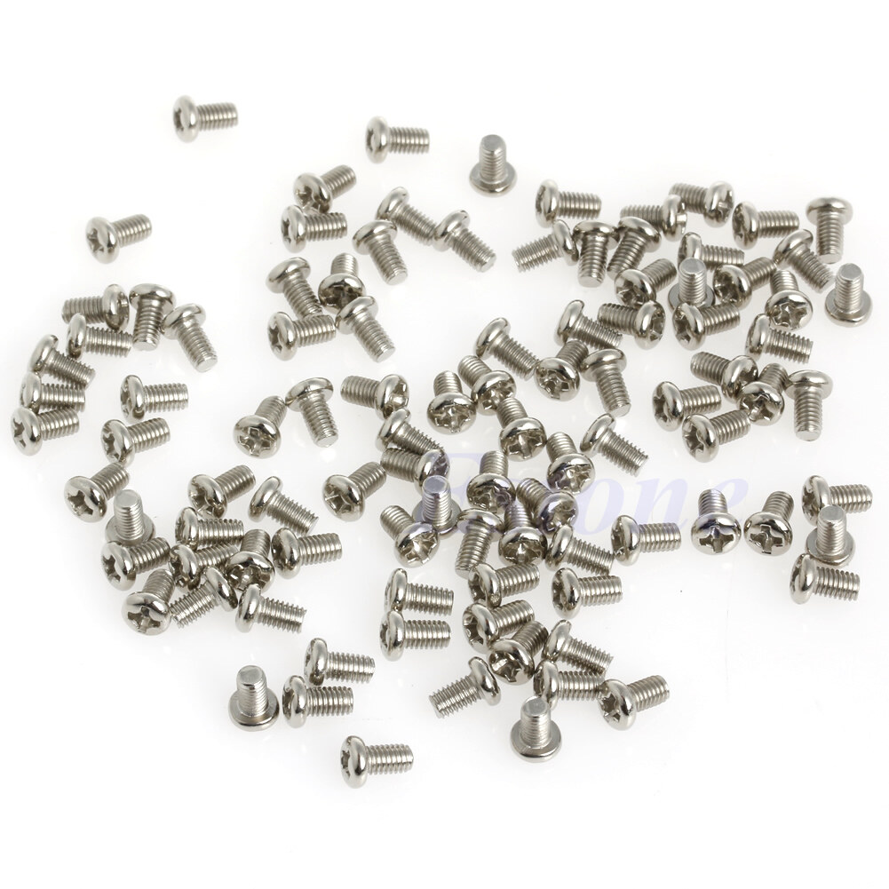 100 Pcs Stainless Steel Fasteners Bolts Machine Screws M3x5mm Metric Phillips Pan Head Screws Electronic Mini PA Screws