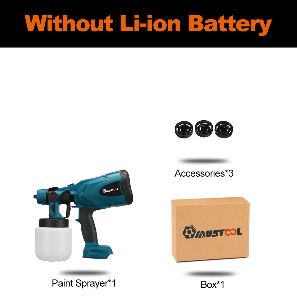 Mustool 800ml 1300W 25000rpm Spray Household Paint Sprayer Cordless