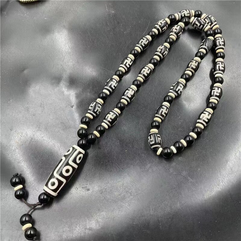Tibet bead Necklace Tibetan retro Wanzi Tianzhu agate sweater chain Tibetan Agate Necklace