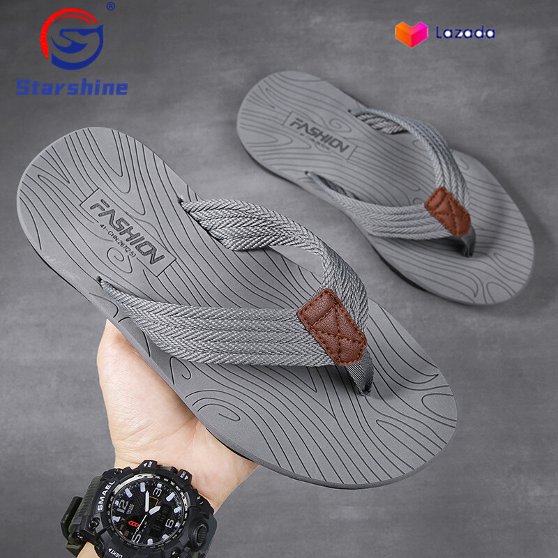 Starshine 2021 New Large Size Slippers Men's Flip-flops Men's Thick-soled Summer Boys Trendy Sandals and Slippers Outer Wear Tow Sandals Outdoor Comfortable and Lightweight Flip-flops