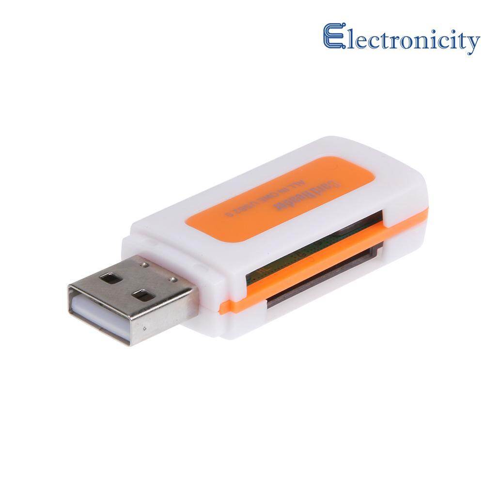 Mini USB2.0 4 Card Slots Smart Card Reader SD/MMC TF MS M2 Card Reader