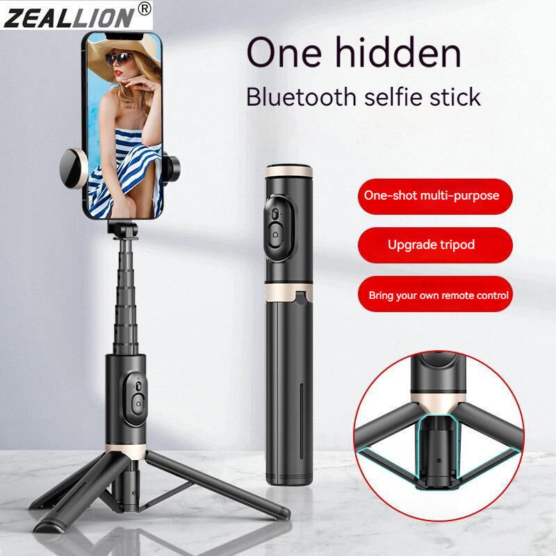 Zeallion Gimbal Gập Giá Đỡ Ba Chân Gậy Selfie Chống Rung Thiết Bị Ổn Định Cầm Tay Từ Xa Bluetooth Điều Khiển Tay Cầm Chống Rung Điện Thoại Thông Minh