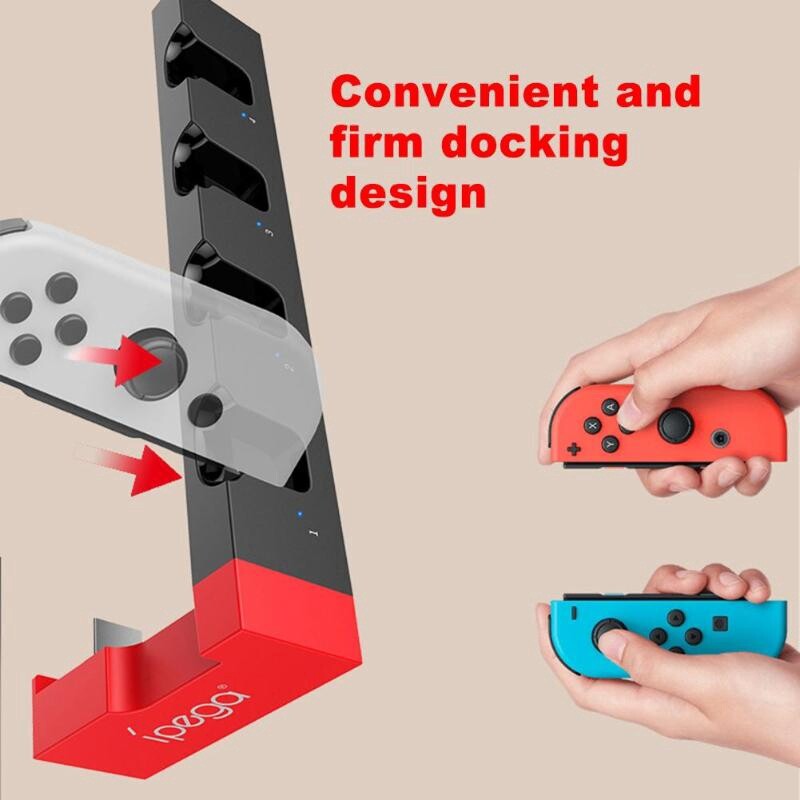 Game Controller Charger Charging Dock Stand Station Holder for Nintendo Switch Joy-Con Game Console with Indicator