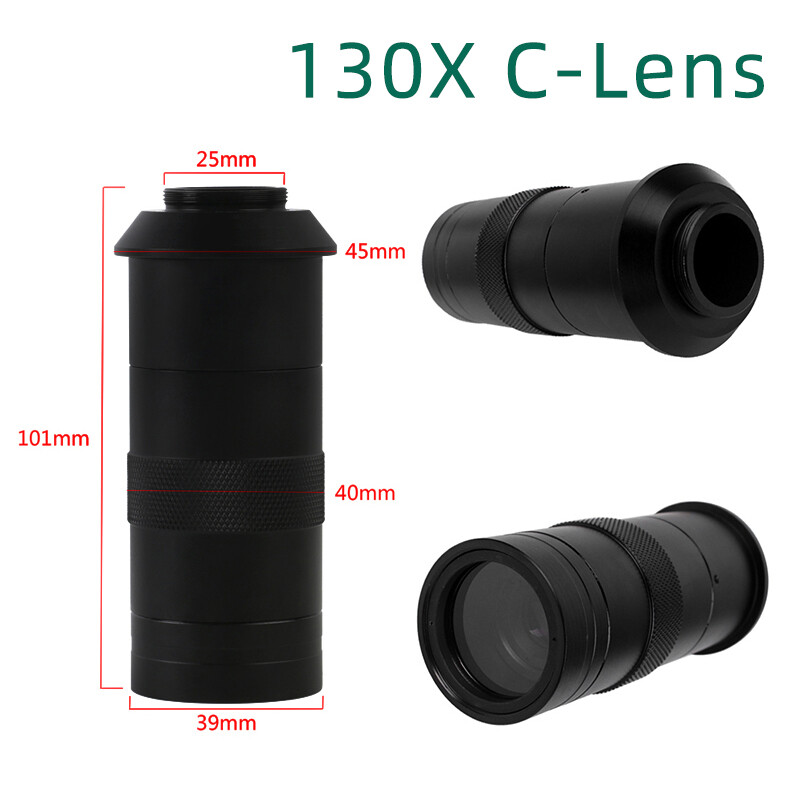 YIZHAN Camera Kính Hiển Vi Video Kỹ Thuật Số 180X 130X Ống Kính Khách Quan C-MOUNT Lấy Nét Điều Chỉnh Được 180 Bội Số Cho Máy Ảnh HDMI VGA