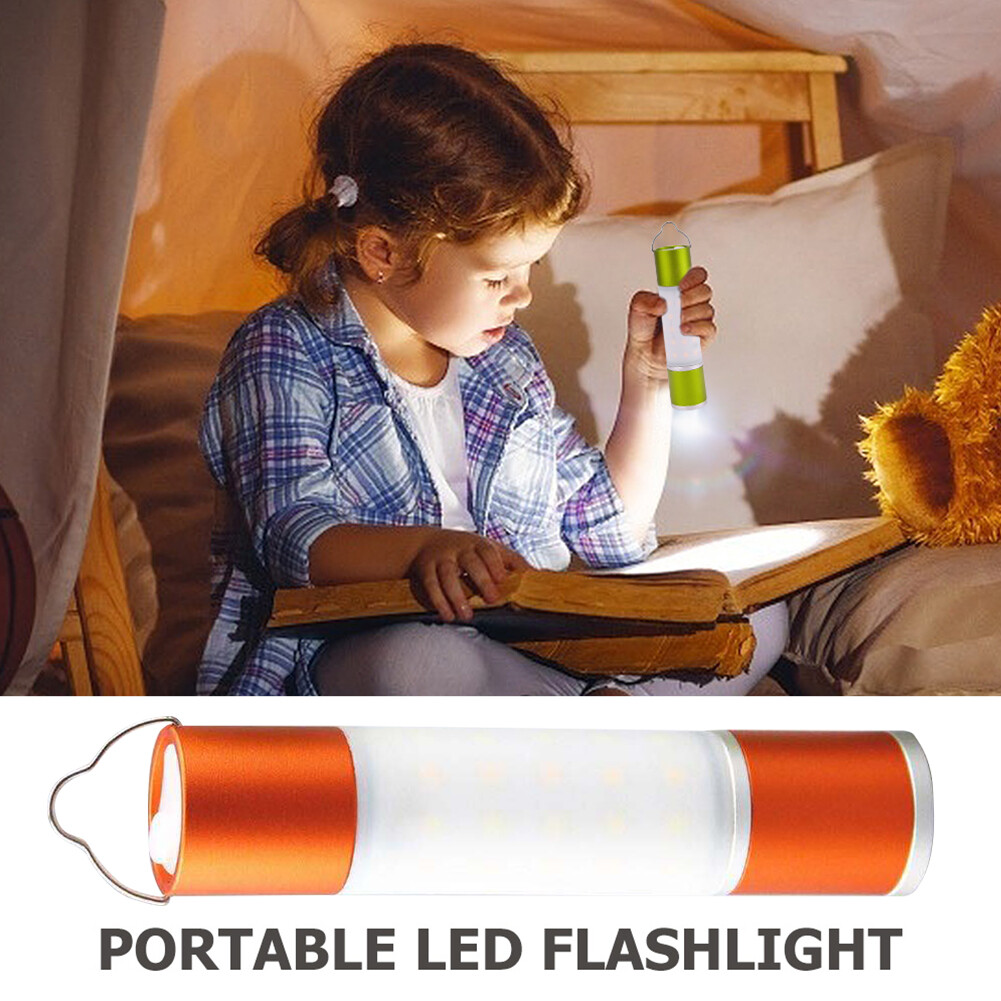 Đèn LED Dạng Ống Lồng Di Động Sạc USB Đèn Pin Treo Có Thể Thu Phóng-Đen/Xanh Lá/Cam