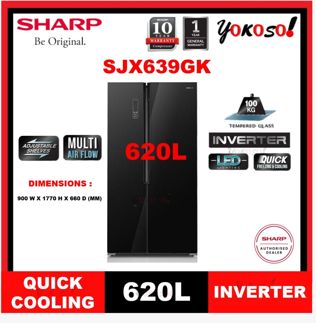 SHARP SJX639GK 620L SIDE BY SIDE REFRIGERATOR