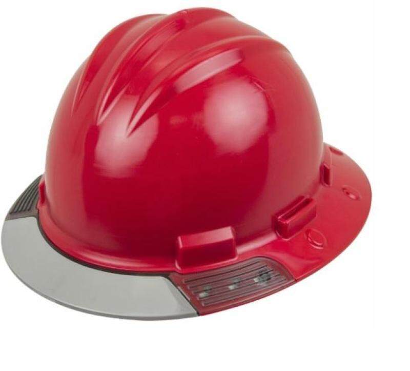 Bullard (AVRDBG) AboveView Full Brim Hard Hat - Ratchet Suspension - Red - Grey Visor