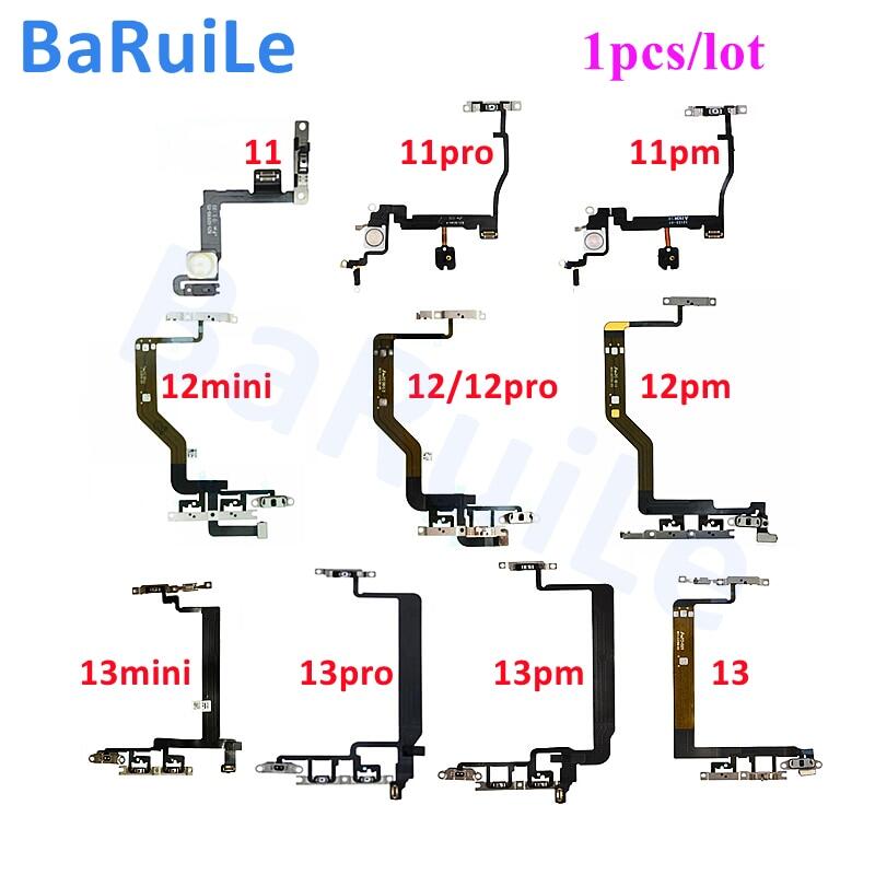Baruile Điện Ban Đầu dây mềm âm lượng cáp cho iPhone 13 12 Mini 12 11 Pro Max nút bên Kim Loại Gần Khoảng Cách Bộ phận thay thế