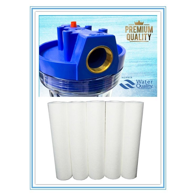 New Water Filter Housing With 5pcs Replacement Catridge 3/4 Pipe ...